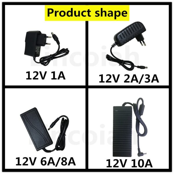 AC 100V-240V DC 5V 12V 24V Lighting Transformer 1A 2A 3A 5A 6A 8A 10A Power Supply Adapter Converter For LED Strips Light CCTV 4