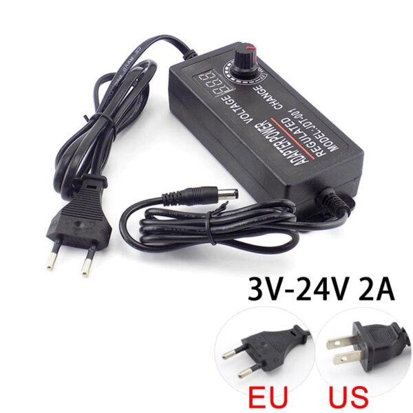 Adjustable Power Supply Switching Adapter AC 100-220V to DC 3V 9V 12V 24V 2A 2000ma 3A 5A CCTV Camera Led Strip Light Adaptor 5