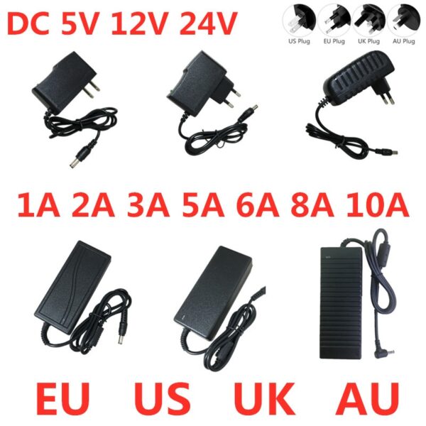 AC 100V-240V DC 5V 12V 24V Lighting Transformer 1A 2A 3A 5A 6A 8A 10A Power Supply Adapter Converter For LED Strips Light CCTV 1