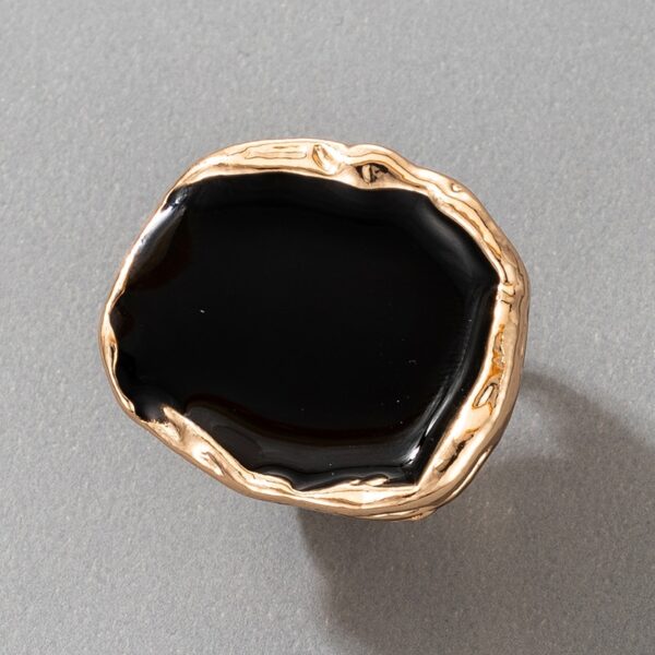 Tocona Bohemian Black Stone Gold Ring for Women Men Charms Dripping Oil Big Joint Ring Gothic Jewelry Accessories кольца 16916 5